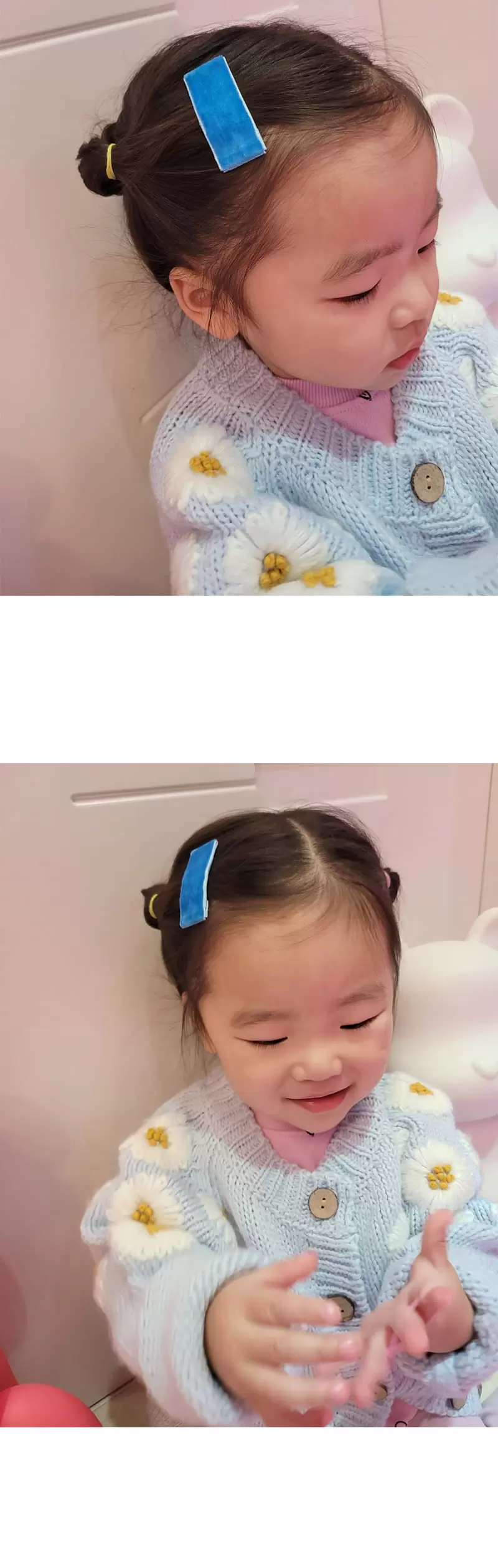 Jireh Bow - Korean Baby Fashion - #babyoninstagram - 14Color Velvet Ticking Hair Pin