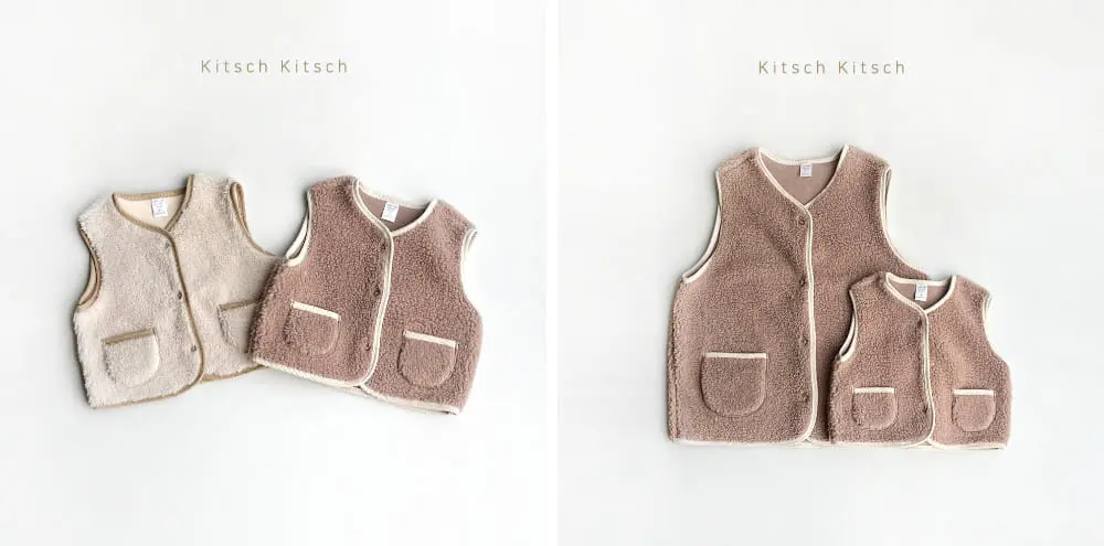 Kitsch Kitsch - Korean Children Fashion - #designkidswear - Fleece Banding Vest With Mom