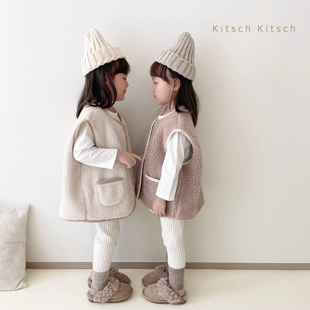 Kitsch Kitsch - Korean Children Fashion - #kidsstore - Fleece Banding Vest With Mom - 5