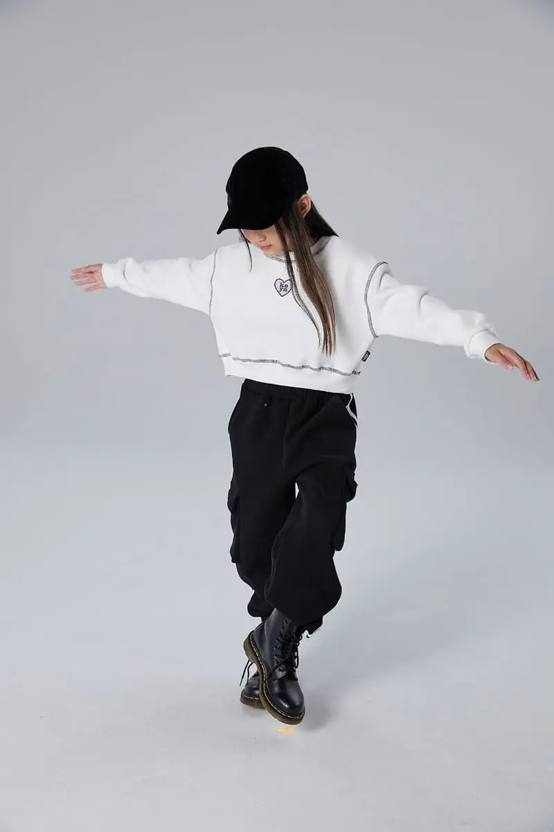 Kokoyarn - Korean Children Fashion - #kidsshorts - Stitch Point Crop Tee - 2