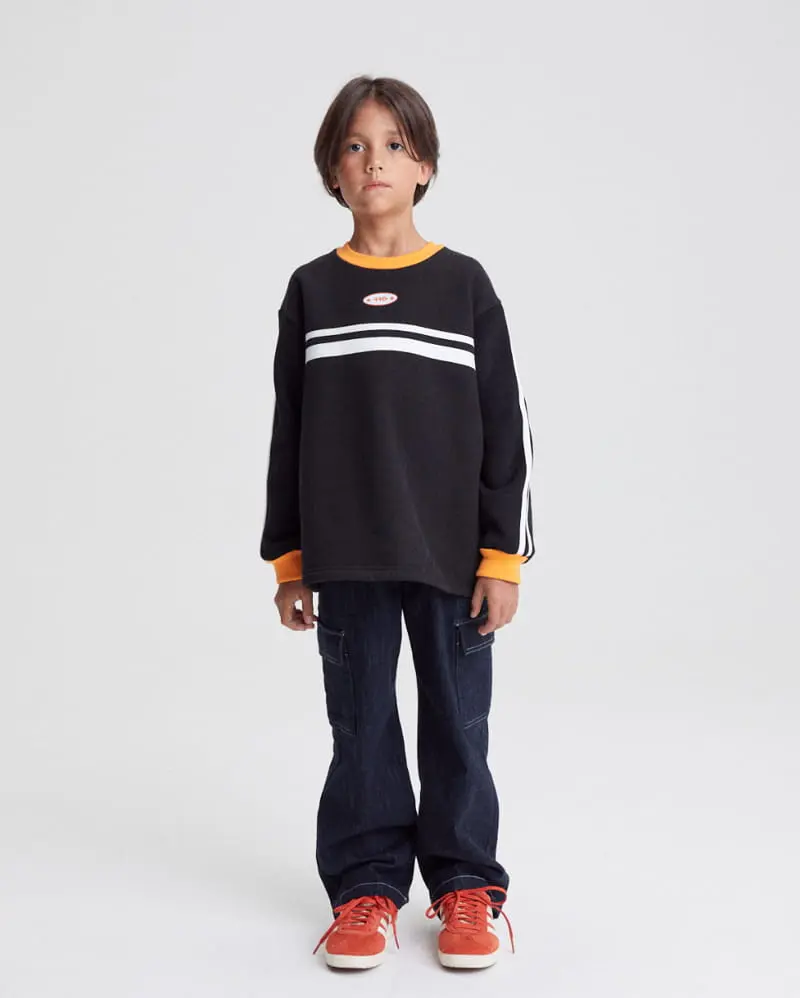 Kokoyarn - Korean Junior Fashion - #childrensboutique - Line Tape Sweatshirt - 2