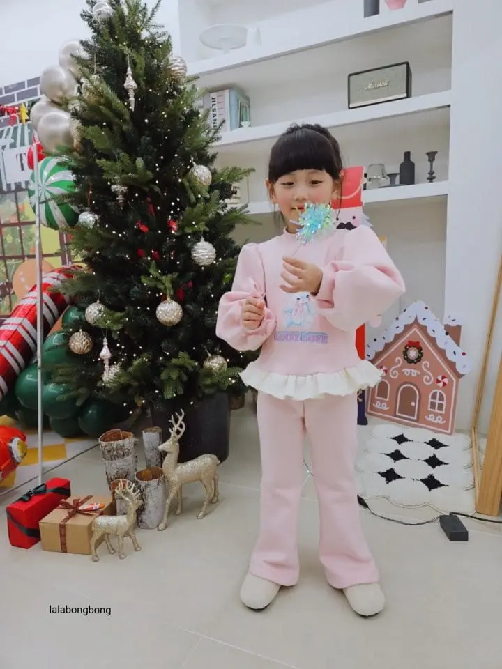 Lalabongbong - Korean Children Fashion - #prettylittlegirls - Cute Bear Top Bottom Set - 2