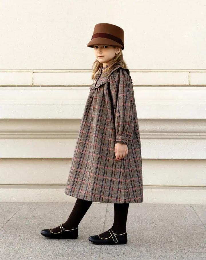 Le Bev - Korean Children Fashion - #kidzfashiontrend - Roa Check One-piece - 4