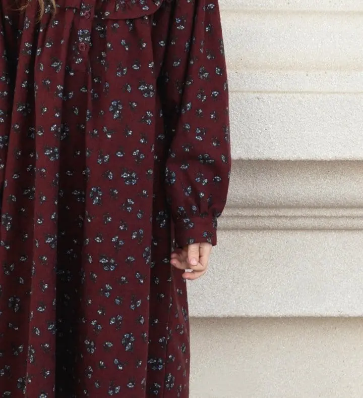 Le Bev - Korean Children Fashion - #minifashionista - Burgundy One-piece - 5