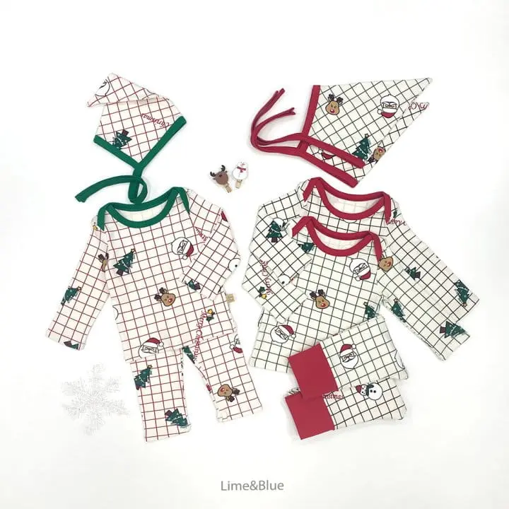 Lime & Blue - Korean Baby Fashion - #babyfashion - Merry Christmas Baby Set - 3