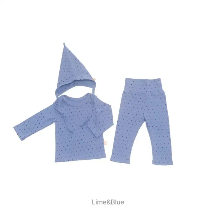 Lime & Blue - Korean Baby Fashion - #babylifestyle - Heart Vest Baby Set with Hat - 8