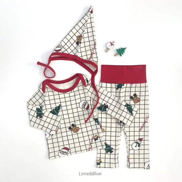 Lime & Blue - Korean Baby Fashion - #babylifestyle - Merry Christmas Baby Set - 6