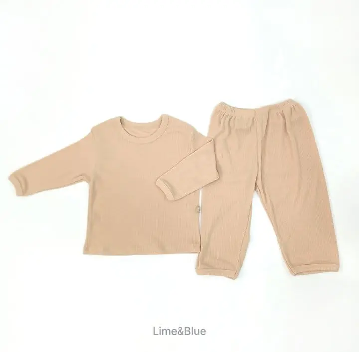 Lime & Blue - Korean Children Fashion - #Kfashion4kids - Rib Bonbon Easywear - 2
