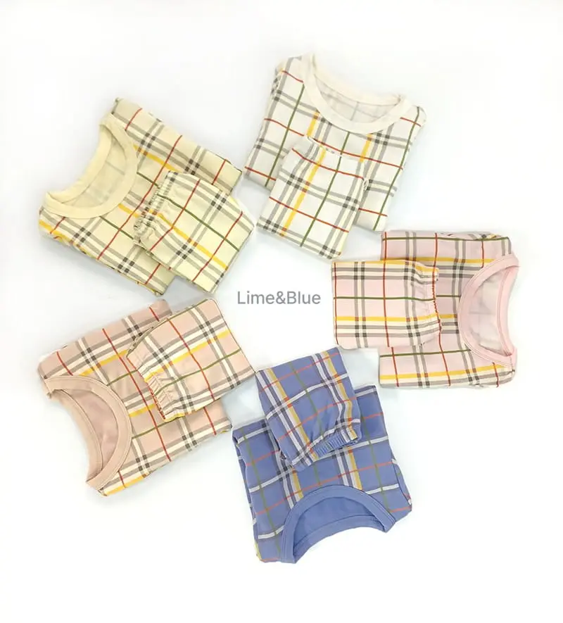 Lime & Blue - Korean Children Fashion - #Kfashion4kids - Warm Check Easywear