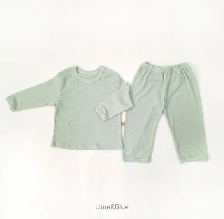 Lime & Blue - Korean Children Fashion - #childofig - Rib Bonbon Easywear - 7