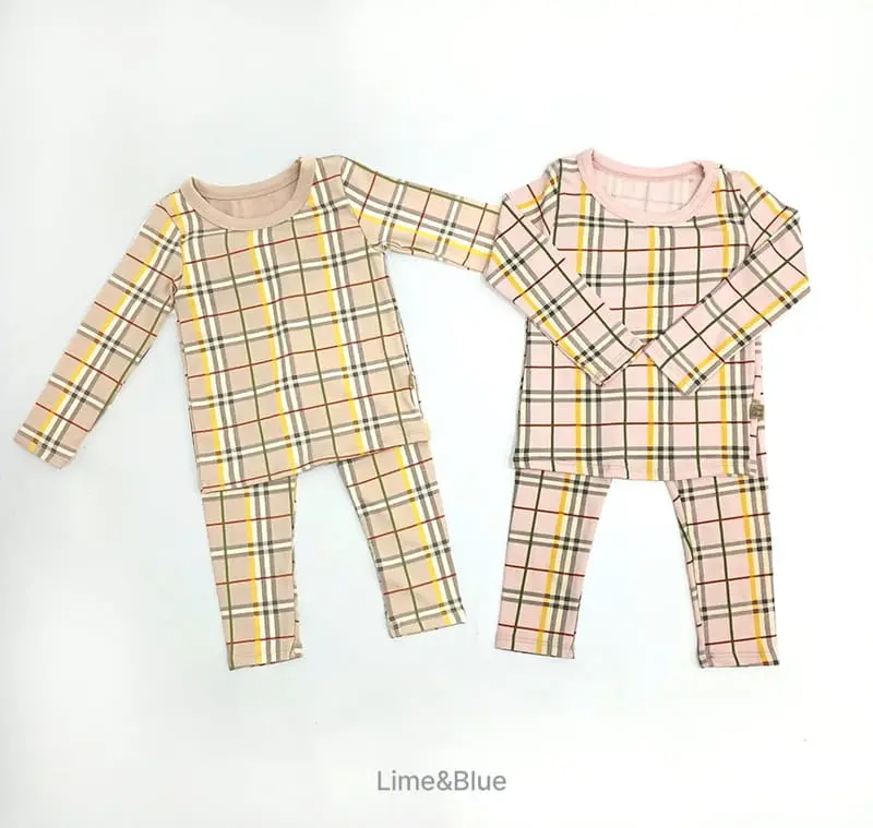 Lime & Blue - Korean Children Fashion - #childofig - Warm Check Easywear - 7