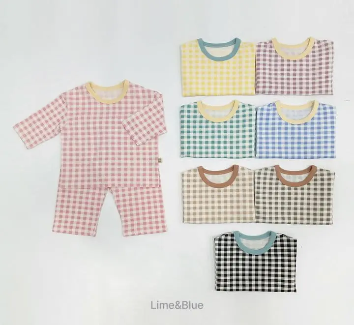 Lime & Blue - Korean Children Fashion - #kidsstore - Cracker Check Easywear - 2