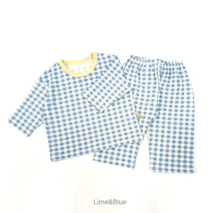 Lime & Blue - Korean Children Fashion - #littlefashionista - Cracker Check Easywear - 5