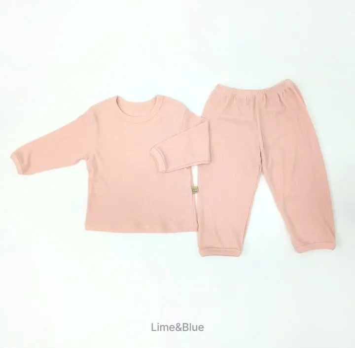Lime & Blue - Korean Children Fashion - #littlefashionista - Rib Bonbon Easywear - 3