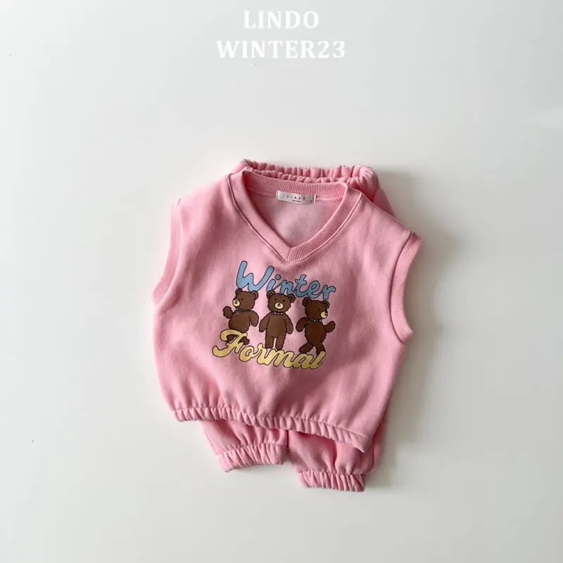 Lindo - Korean Children Fashion - #kidzfashiontrend - Bear Three Vest Set - 8