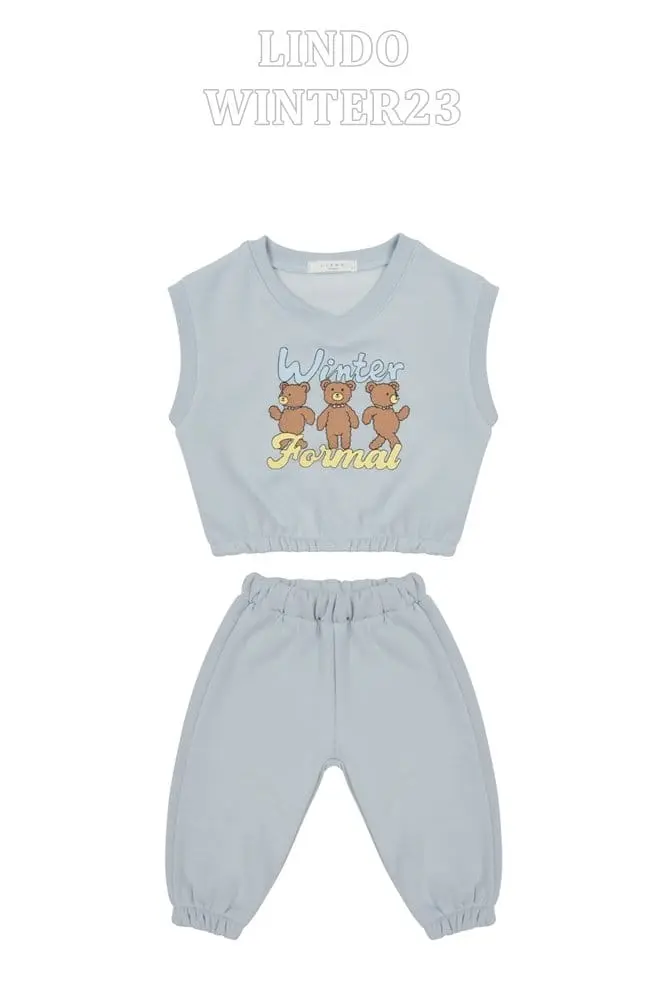 Lindo - Korean Children Fashion - #littlefashionista - Bear Three Vest Set - 10