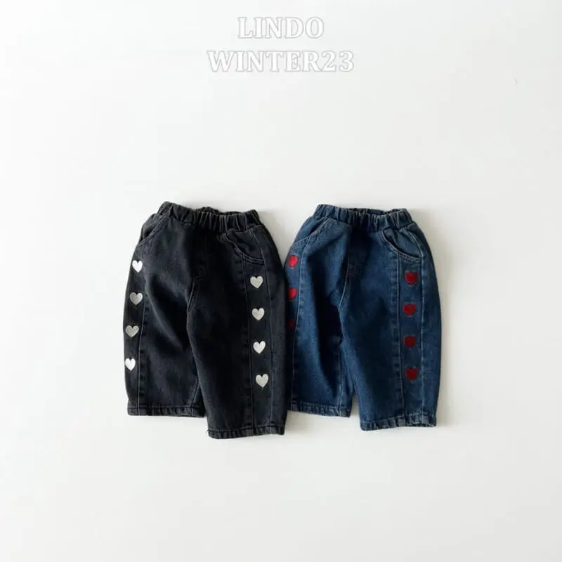 Lindo - Korean Children Fashion - #minifashionista - Heart Bonbon Denim Jeans