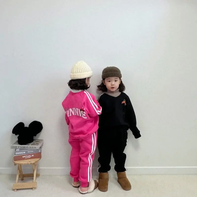 Little Rabbit - Korean Children Fashion - #kidzfashiontrend - Fleece V Neck Top Bottom Set - 6