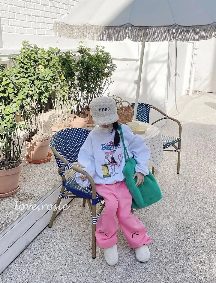 Love Rosie - Korean Children Fashion - #fashionkids - Fleece Pink Tie Sweatshirt - 7