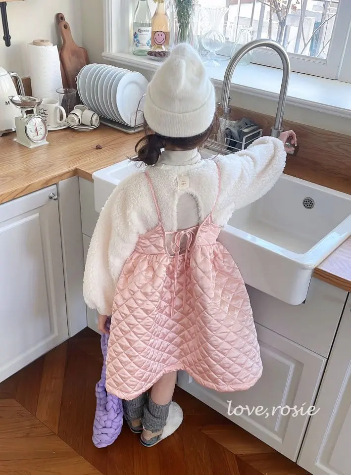 Love Rosie - Korean Children Fashion - #discoveringself - Satin Cloud Quilting One-piece - 4
