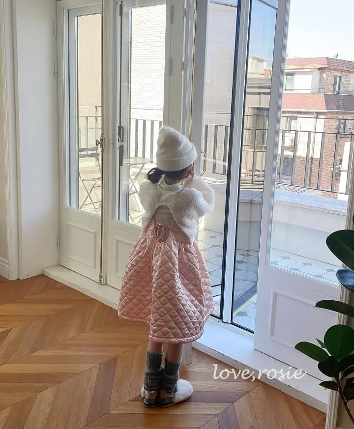 Love Rosie - Korean Children Fashion - #kidsshorts - Satin Cloud Quilting One-piece - 5