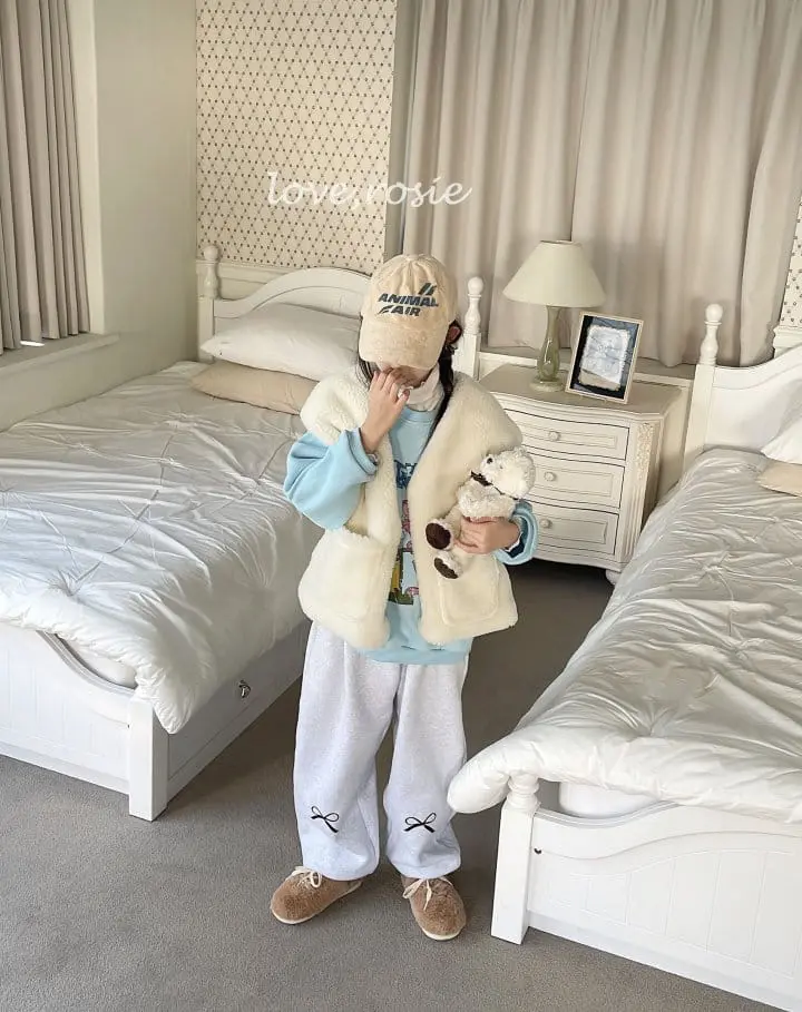 Love Rosie - Korean Children Fashion - #kidsstore - Fleece Ribbon Pants - 7