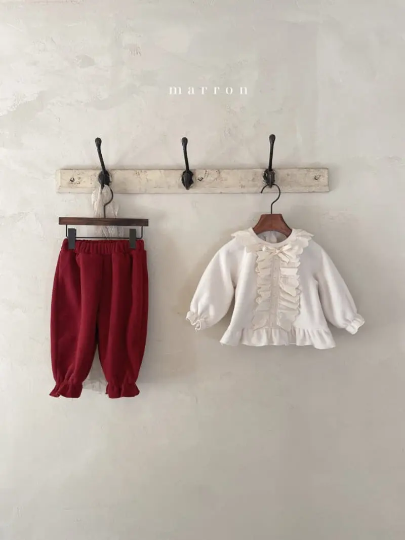 Marron Kid - Korean Baby Fashion - #babyfashion - Jingle Bell Top Bottom Set - 5