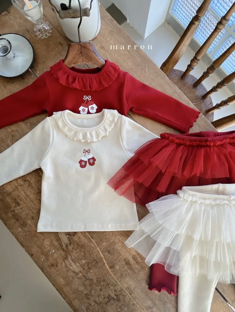 Marron Kid - Korean Baby Fashion - #babyfashion - Ribbon Gloves Tee - 4