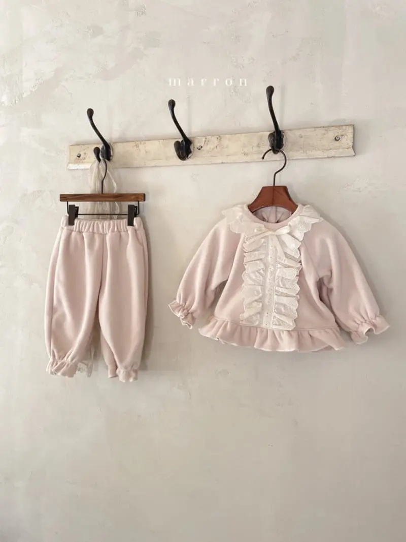 Marron Kid - Korean Baby Fashion - #babygirlfashion - Jingle Bell Top Bottom Set - 7
