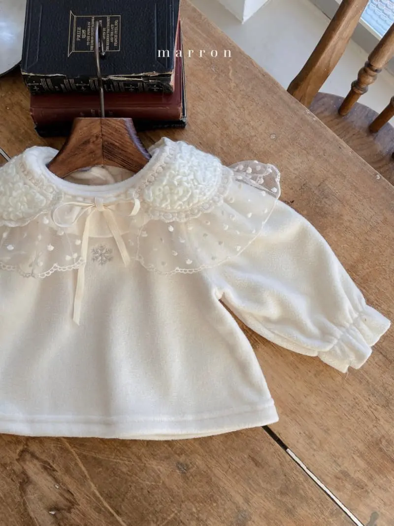 Marron Kid - Korean Baby Fashion - #babygirlfashion - Snow Flower Blouse - 4