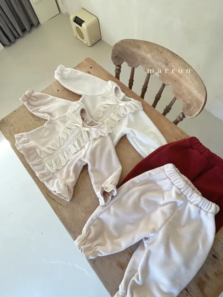 Marron Kid - Korean Baby Fashion - #babyoutfit - Jingle Bell Top Bottom Set - 12