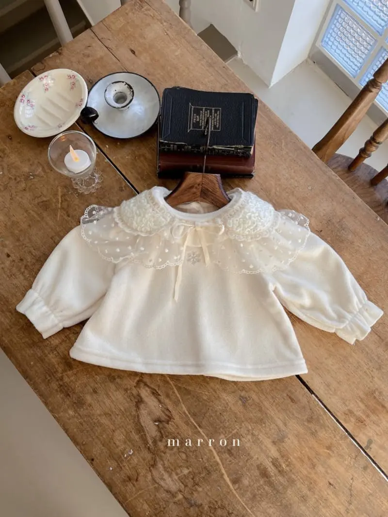 Marron Kid - Korean Children Fashion - #childofig - Lace Collar Tee - 6