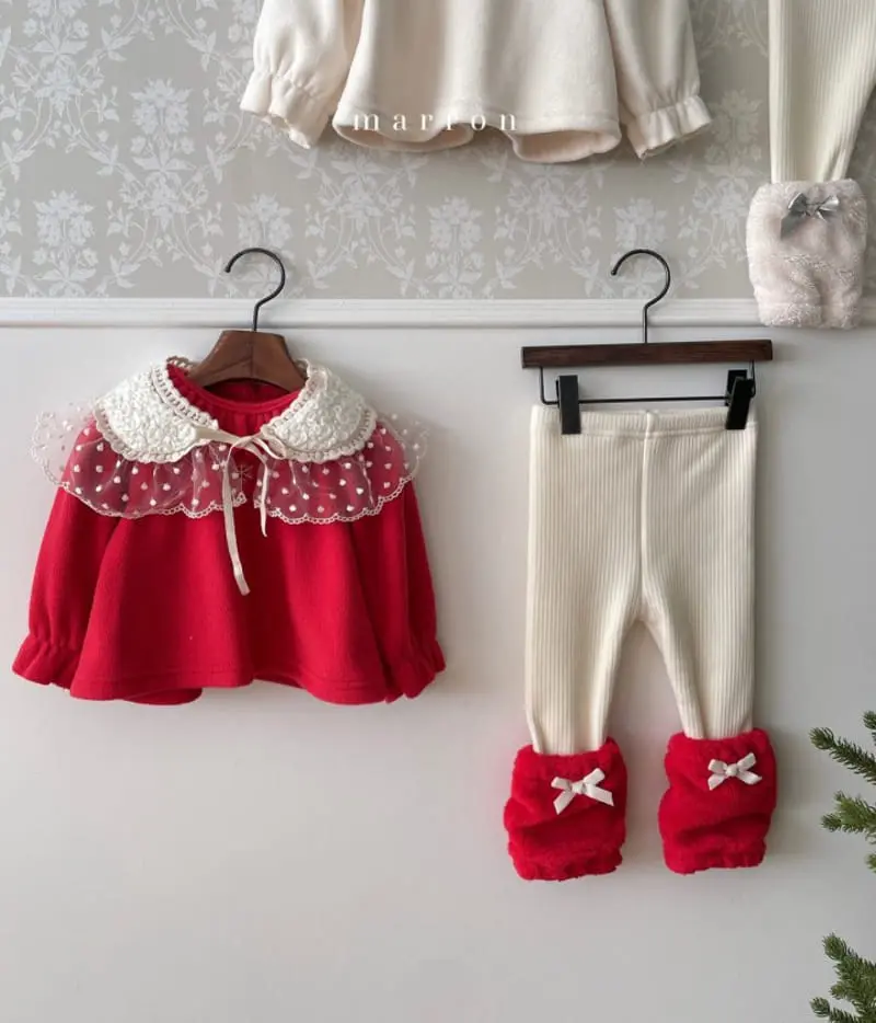 Marron Kid - Korean Children Fashion - #childrensboutique - Lace Collar Tee - 7