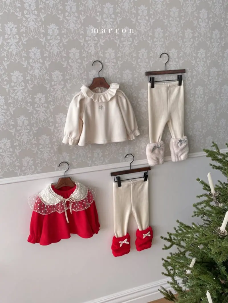 Marron Kid - Korean Children Fashion - #designkidswear - Lace Collar Tee - 8