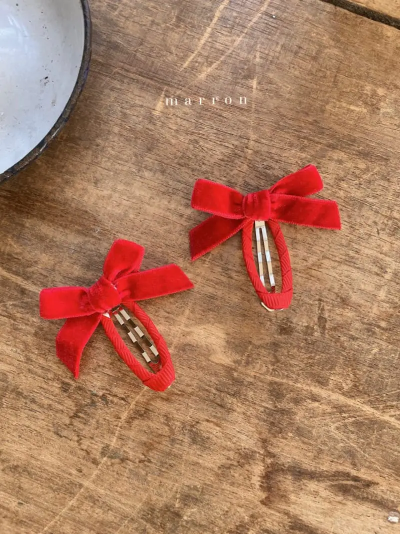 Marron Kid - Korean Children Fashion - #prettylittlegirls - Velvet Ribbon Hairpin - 5