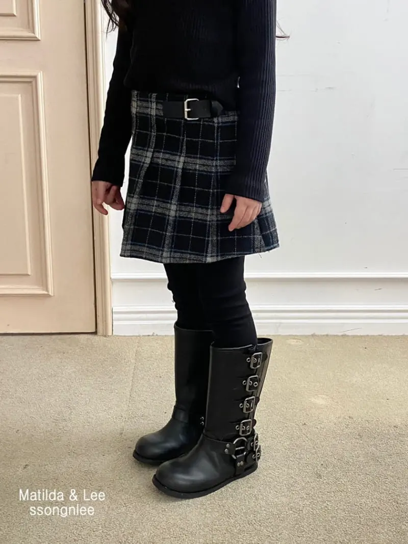 Matilda & Lee - Korean Children Fashion - #childofig - Check Skirt Leggings - 6