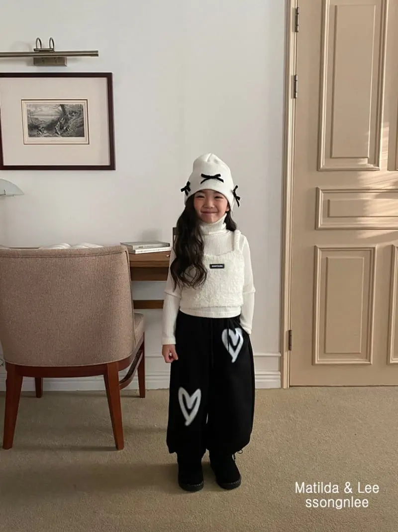 Matilda & Lee - Korean Children Fashion - #littlefashionista - Heart Rib Turtleneck Tee - 3