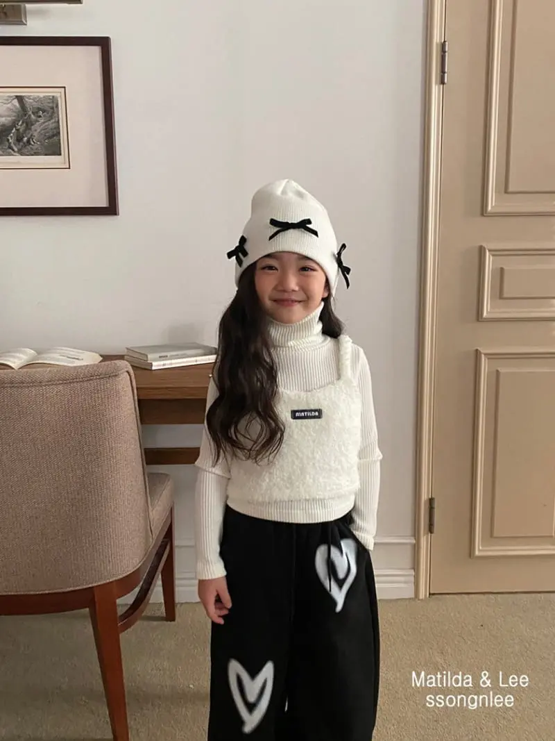 Matilda & Lee - Korean Children Fashion - #littlefashionista - Heart Rib Turtleneck Tee - 4