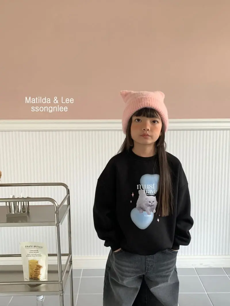 Matilda & Lee - Korean Children Fashion - #littlefashionista - Heart Kitty Sweatshirt - 4