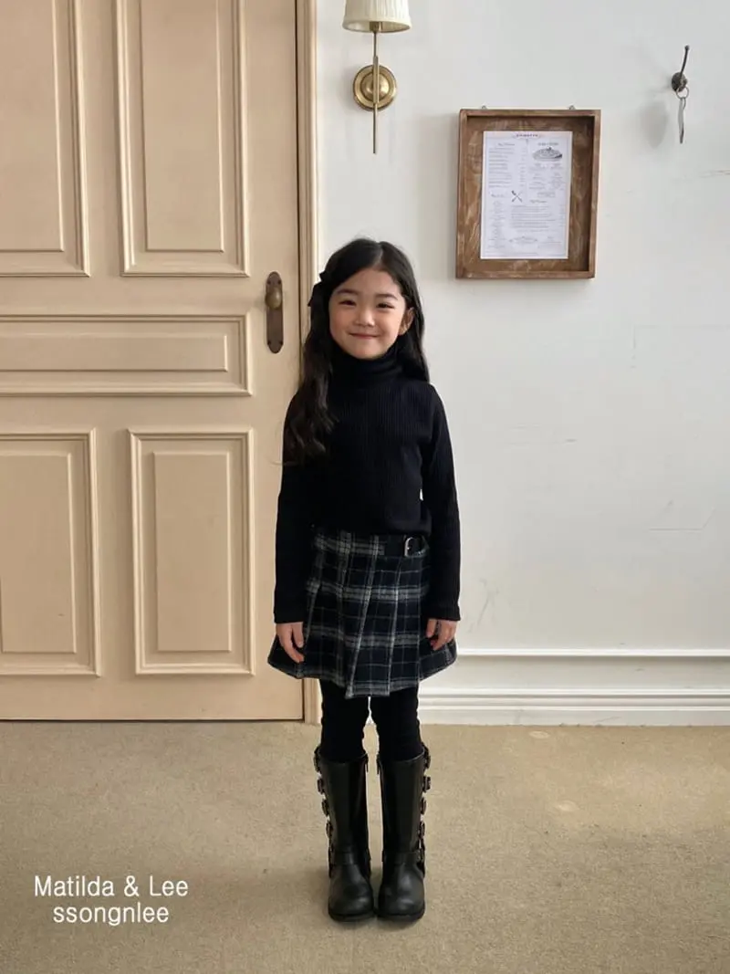 Matilda & Lee - Korean Children Fashion - #stylishchildhood - Check Skirt Leggings - 5