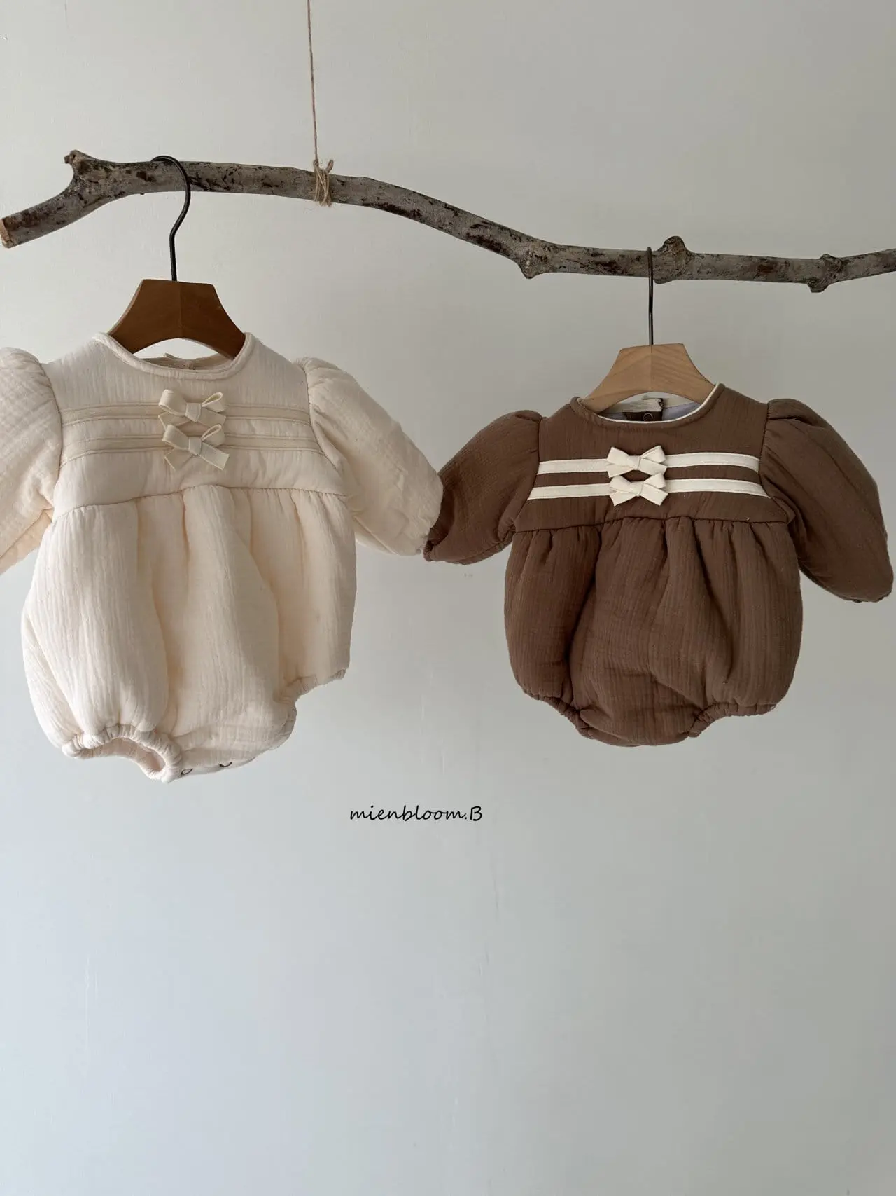 Mienbloom B - Korean Baby Fashion - #babyfever - Double Ribbon Body Suit - 3