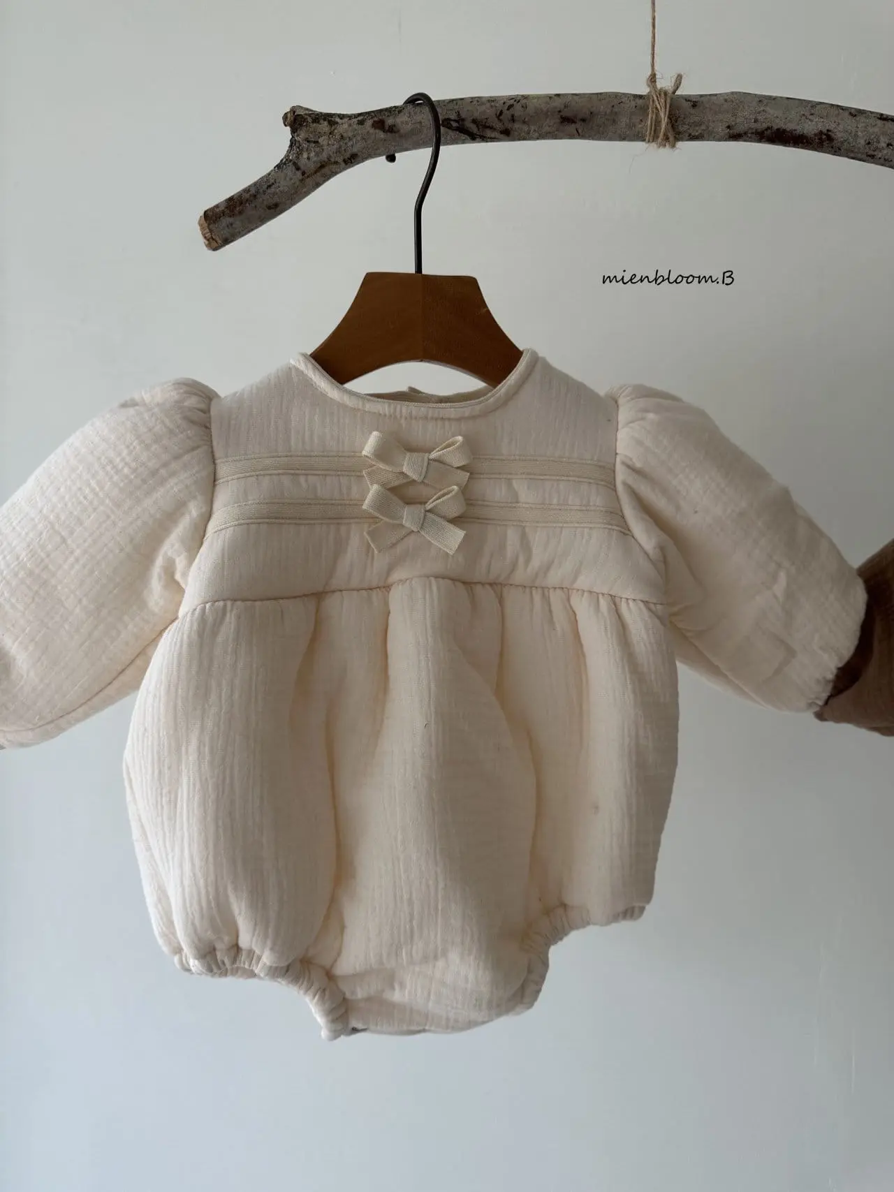 Mienbloom B - Korean Baby Fashion - #babyfever - Double Ribbon Body Suit - 4
