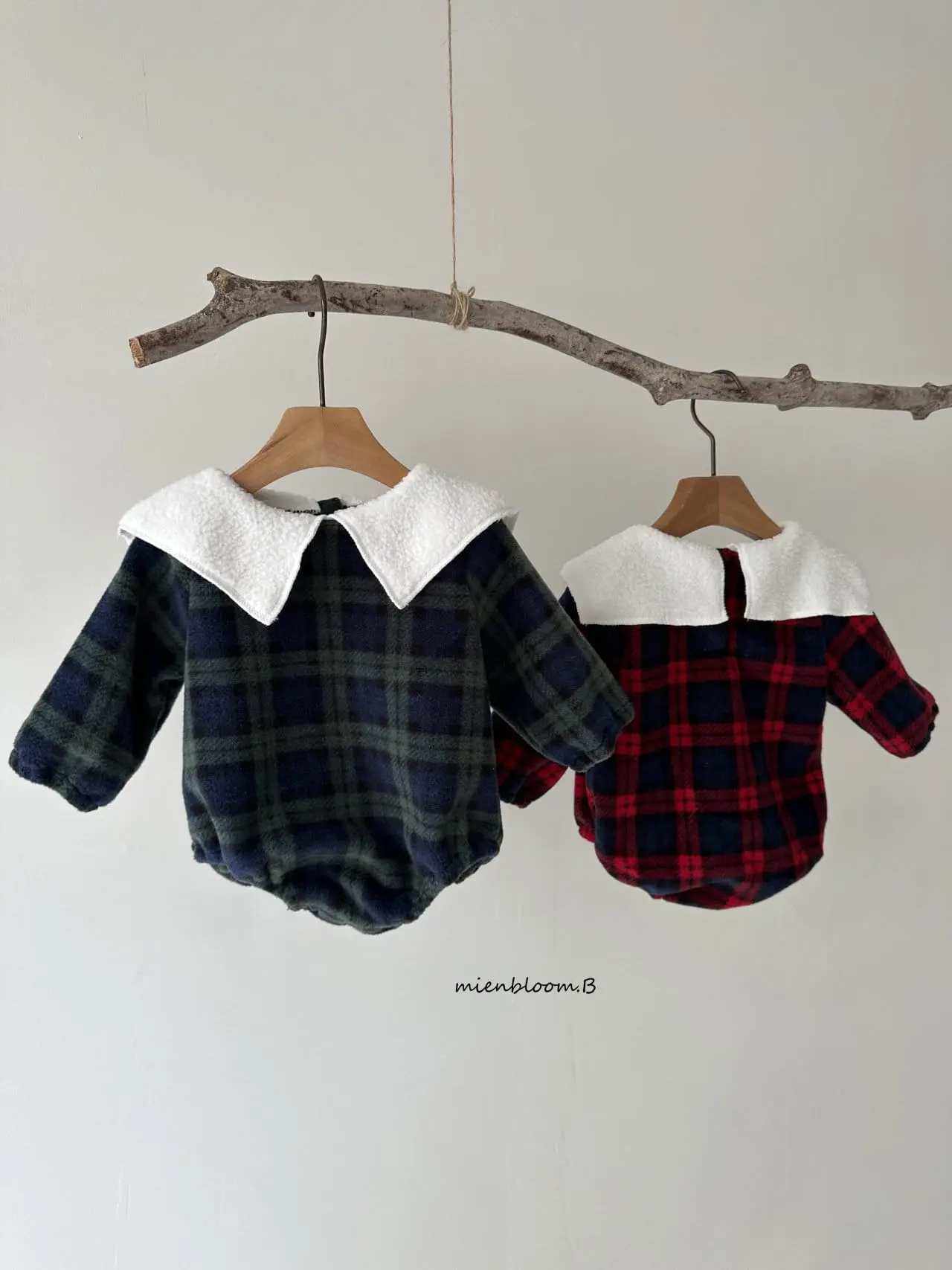 Mienbloom B - Korean Baby Fashion - #babylifestyle - Winter Check Body Suit - 7