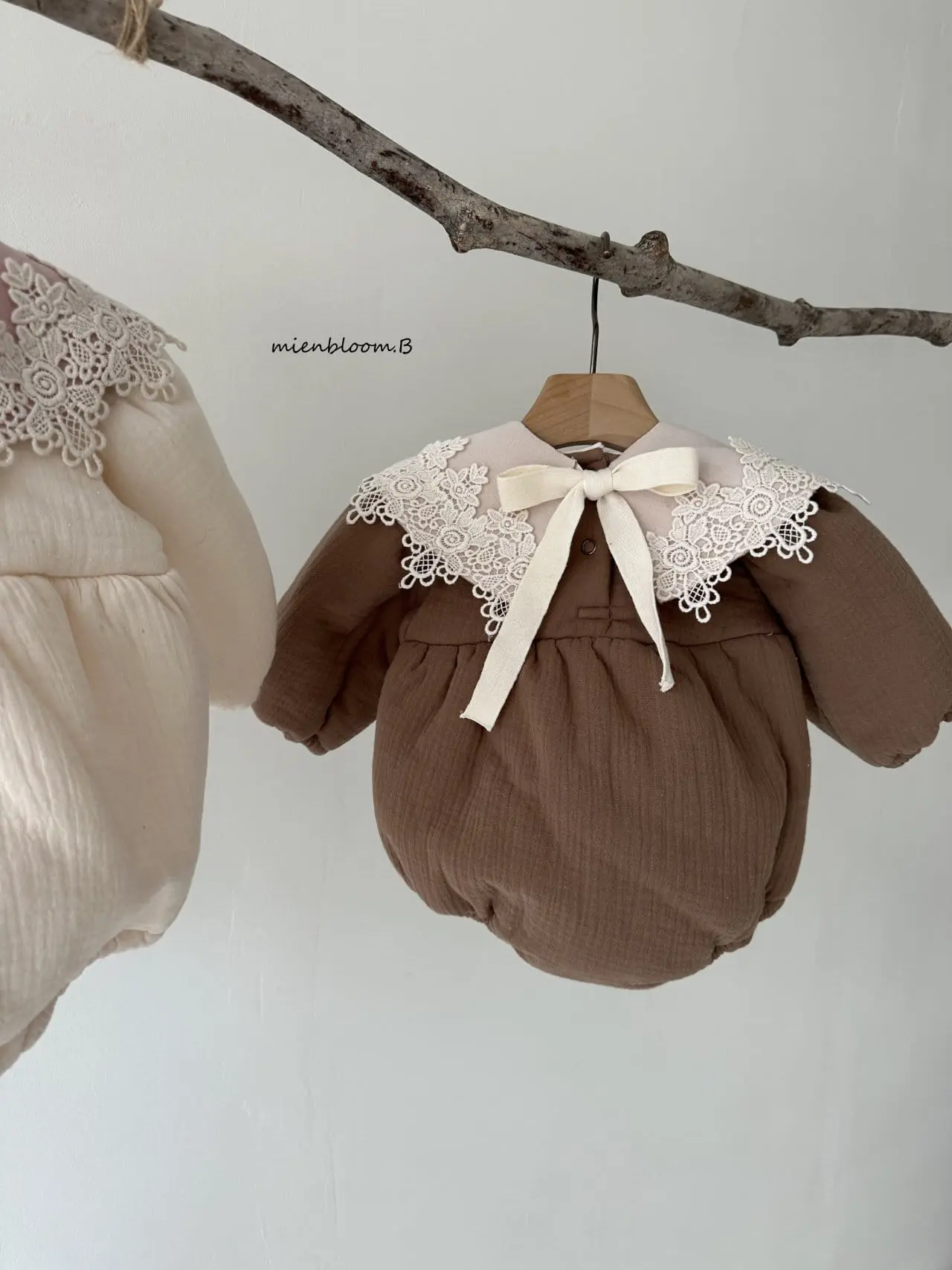 Mienbloom B - Korean Baby Fashion - #babyoutfit - Double Ribbon Body Suit - 8
