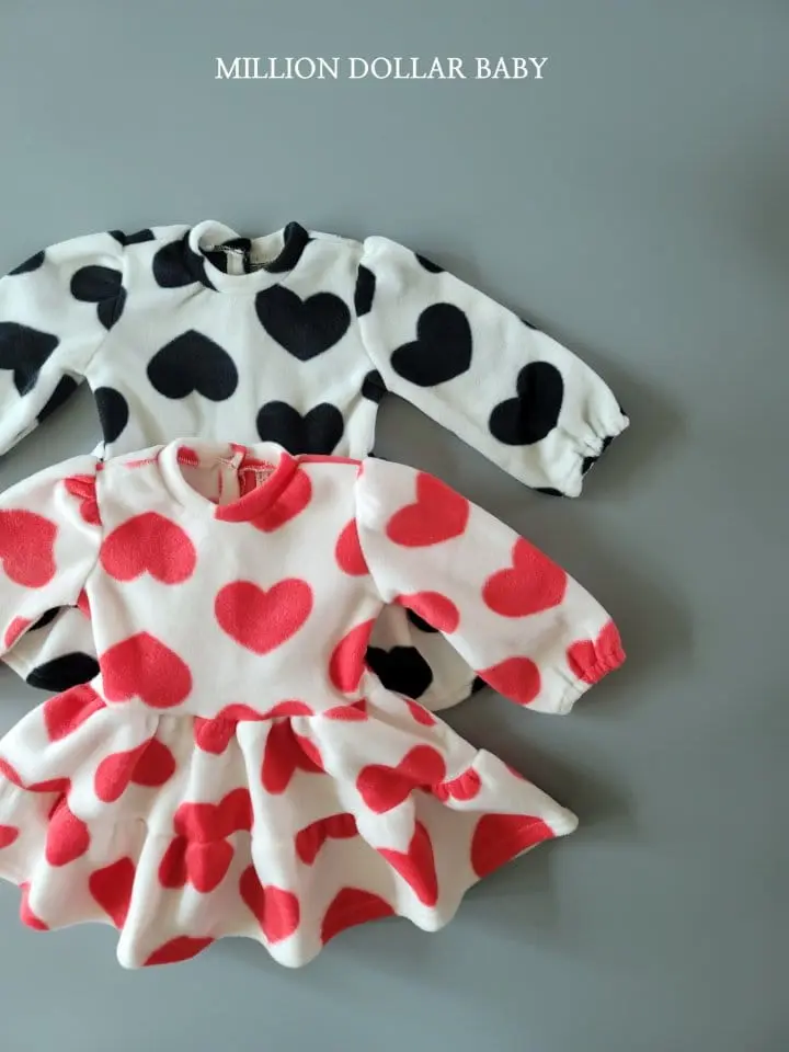 Million Dollar Baby - Korean Children Fashion - #childrensboutique - Heart ONE-piece - 4