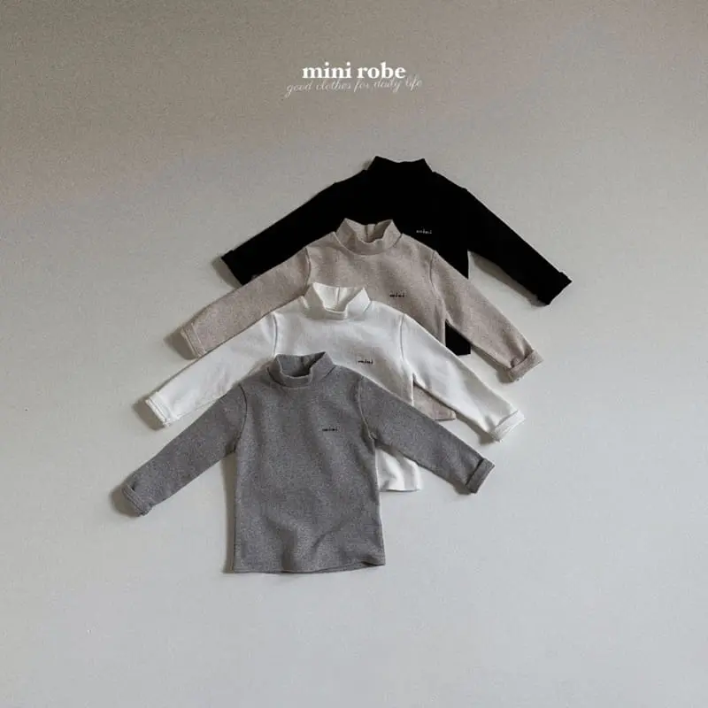 Mini Robe - Korean Baby Fashion - #babyootd - Bebe Mono Turtleneck Tee - 2