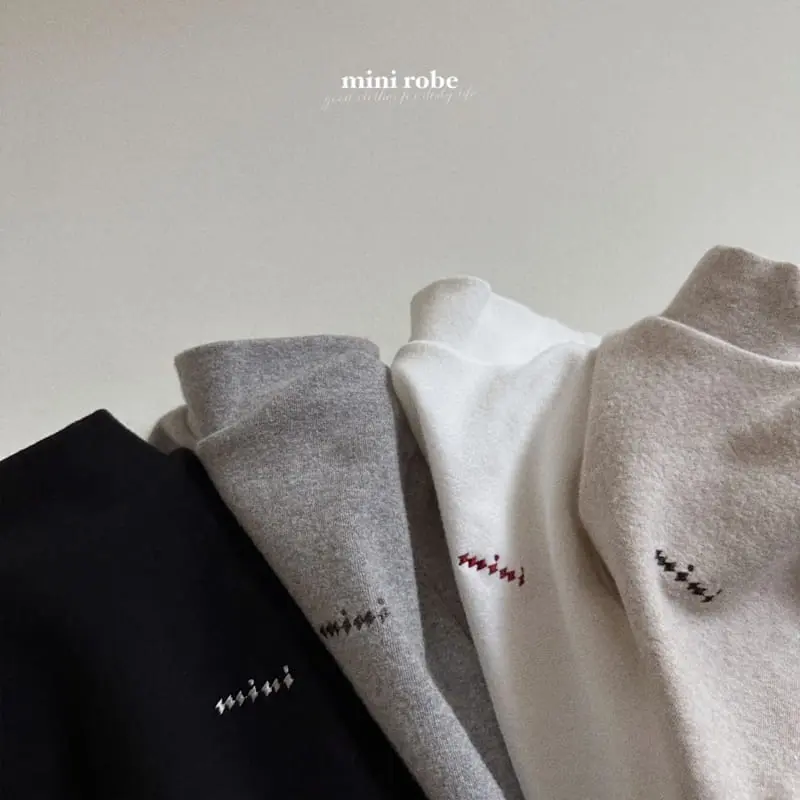 Mini Robe - Korean Baby Fashion - #babyoutfit - Bebe Mono Turtleneck Tee - 3