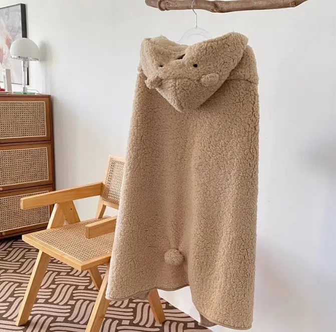 Miso - Korean Children Fashion - #childrensboutique - Bear Hoody Blanket - 5