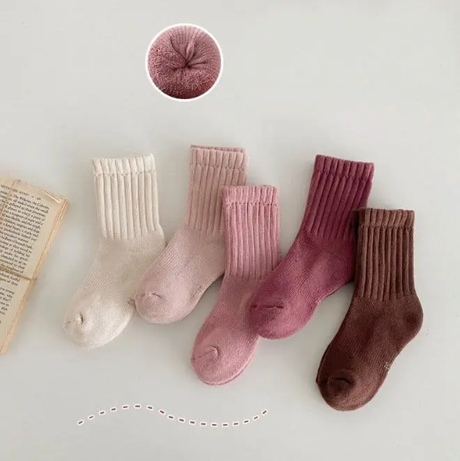 Miso - Korean Children Fashion - #kidsshorts - Winter Rib Socks Set - 3