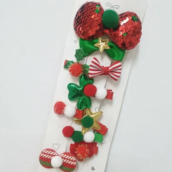 Miso - Korean Children Fashion - #kidsshorts - Ten Ten Christmas Hairpin Set - 2
